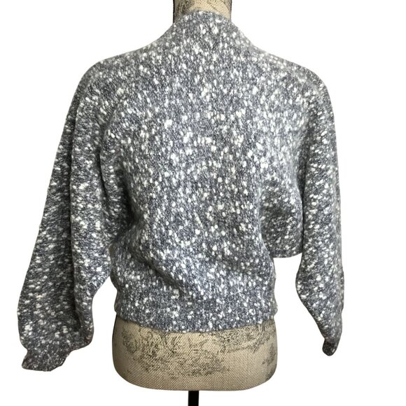 L.B. Diffusion Mohair Wool Dolman Cardigan M Gray Hong Kong 80s Artisanal Knit - Picture 2 of 9